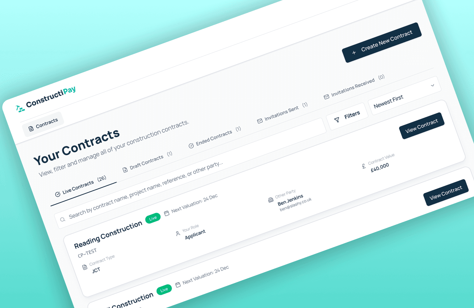 ConstructiPay payment dashboard