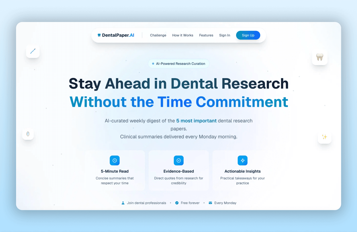 DentalPaper digest and archive screens